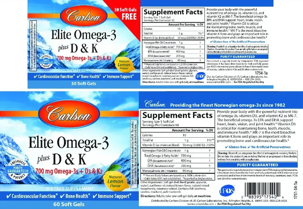 Product image for Elite Omega 3 + D3 &amp; K.