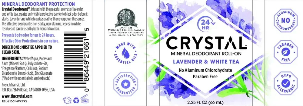 Product image for Lavender &amp; White Tea Roll On Deodorant.