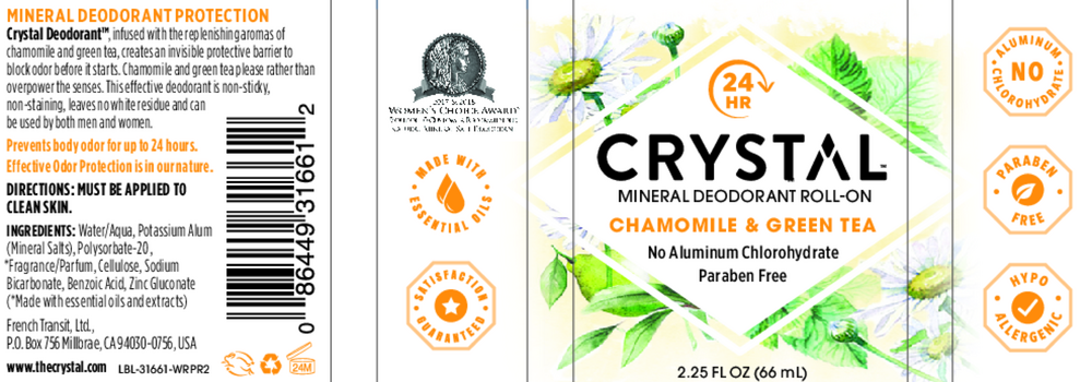 Product image for Chamomile &amp; Green Tea Roll On Deodorant.