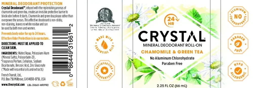 Product image for Chamomile &amp; Green Tea Roll On Deodorant.
