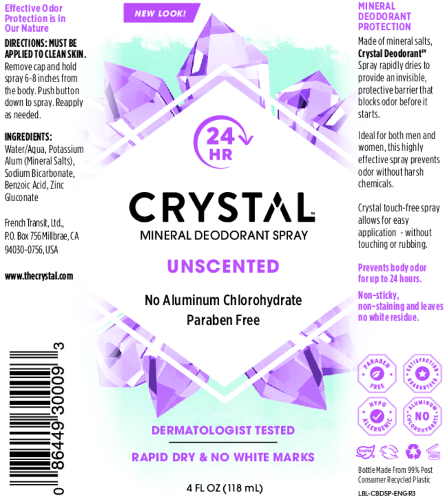 Product image for Unscented Crystal Body Spray Deodorant.