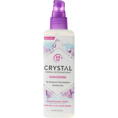 Unscented Crystal Body Spray Deodorant 4 Ounces