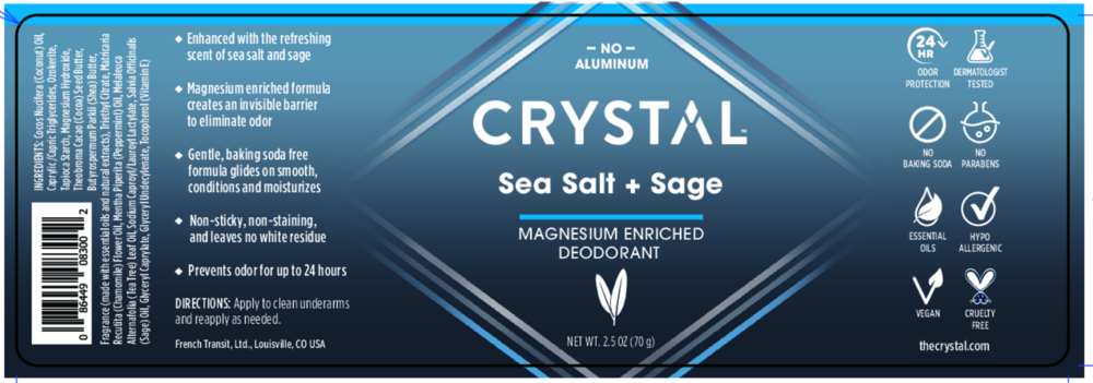 Product image for Magnesium Enriched Sea Salt &amp; Sage Deodorant.