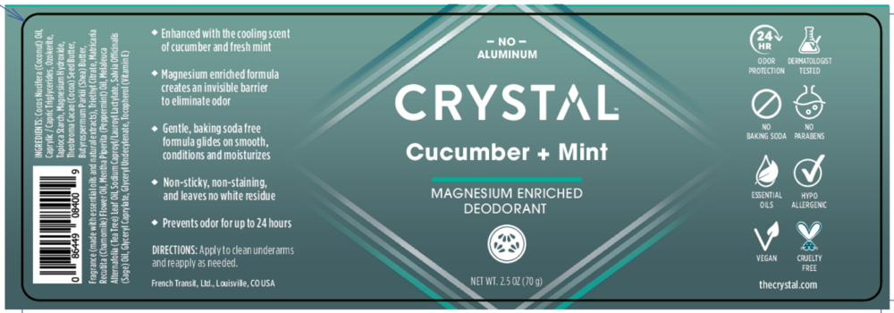 Product image for Magnesium Enriched Cucumber &amp; Mint Deodorant.