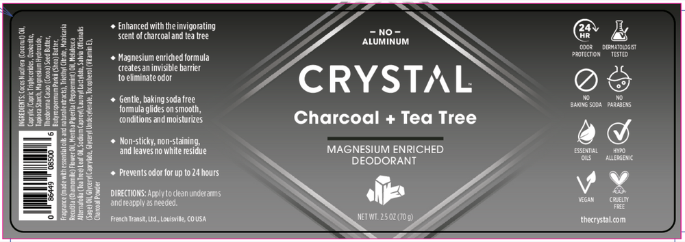 Product image for Magnesium Enriched Charcoal &amp; Tea Tree Deodorant.