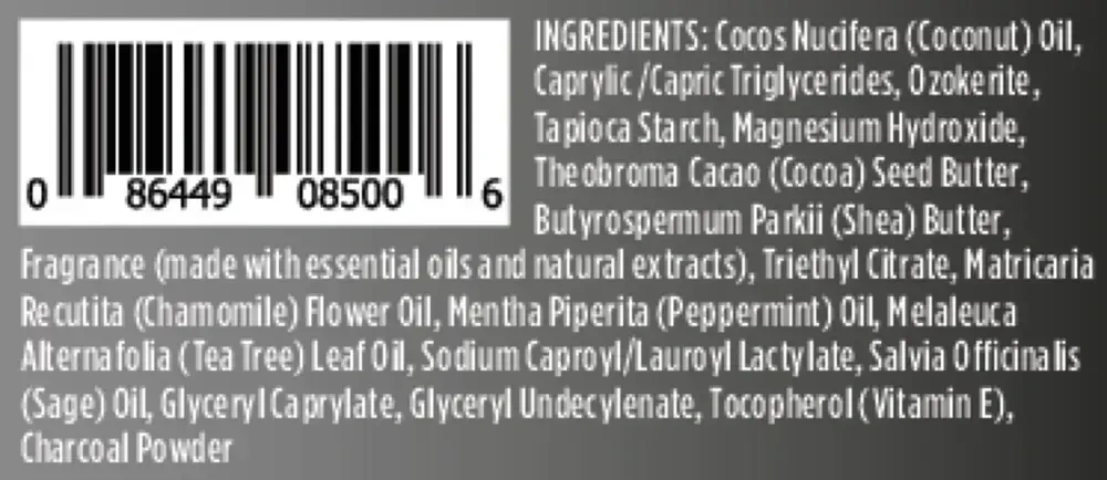 Product image for Magnesium Enriched Charcoal &amp; Tea Tree Deodorant.