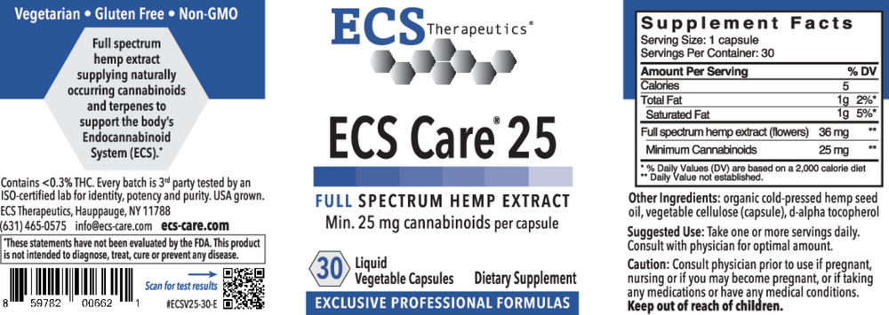 Product image for ESC Care® 25 Full Spectrum Hemp.