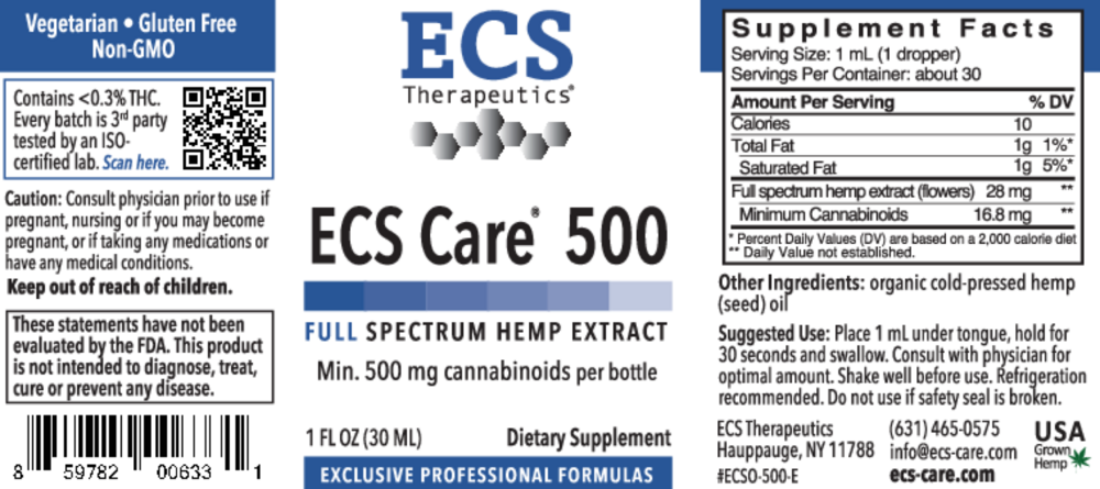 Product image for ECS Care™ 500 Hemp (California Only).