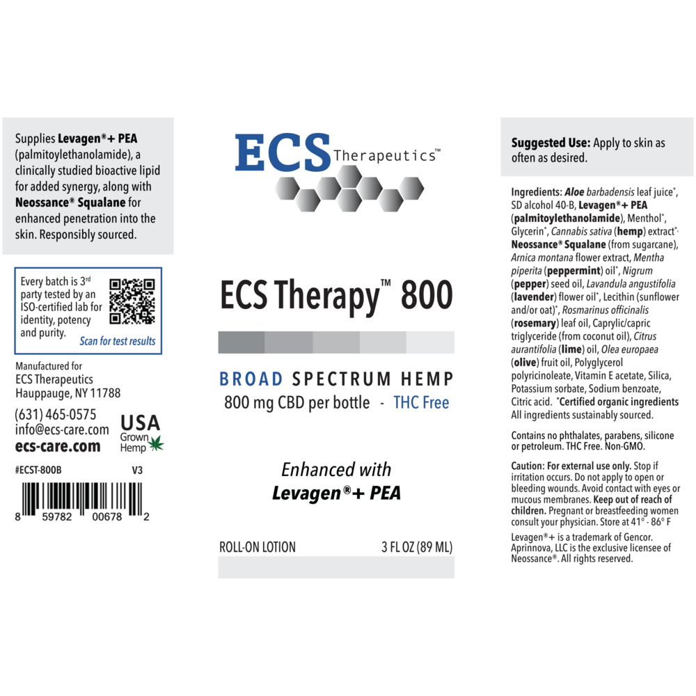Product image for ECS Therapy™ 800 Broad Spectrum Hemp Roll-On.