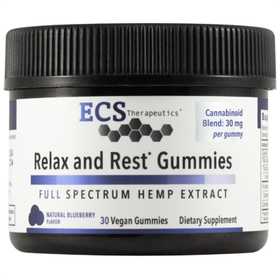 Relax and Rest Gummies (Full Spectrum Hemp) Natural Blueberry 30 gummies