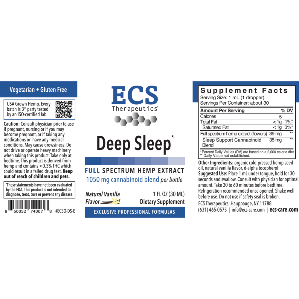 Product image for Deep Sleep Full Spectrum Hemp Liquid.