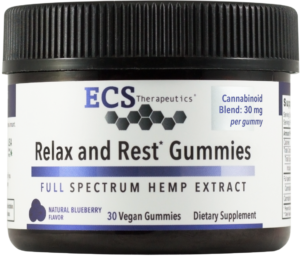 Product image for Relax and Rest Gummies (Full Spectrum Hemp) Natural Blueberry (California Only).