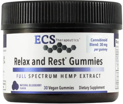 Relax and Rest Gummies (Full Spectrum Hemp) Natural Blueberry (California Only) 30 gummies
