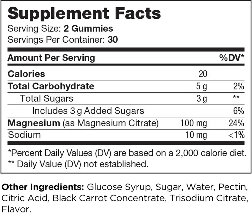 Product image for Magnesium Gummies, Raspberry Flavor.
