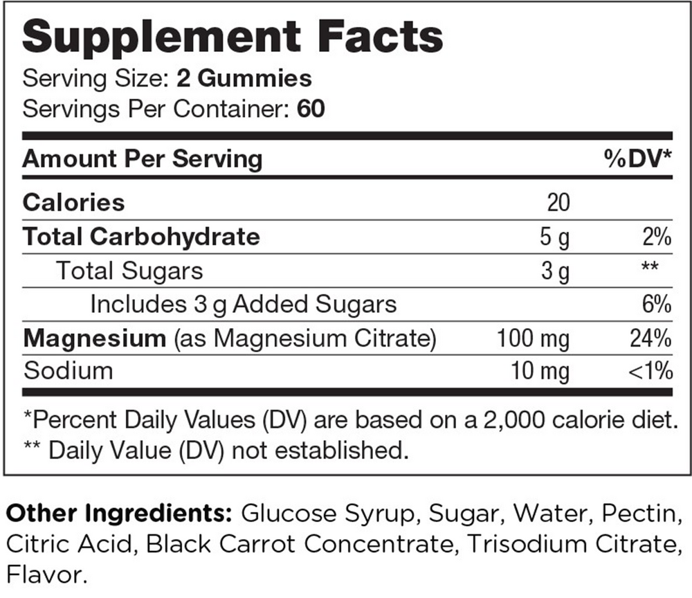 Product image for Magnesium Gummies, Raspberry Flavor.