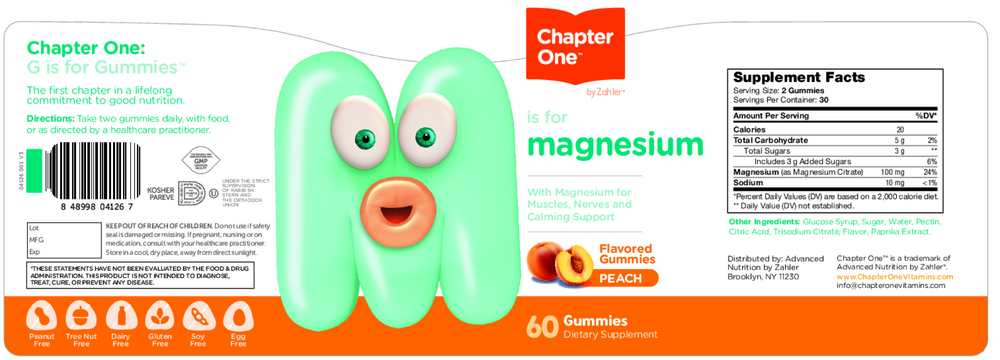 Product image for Magnesium Gummies, Peach Flavor.