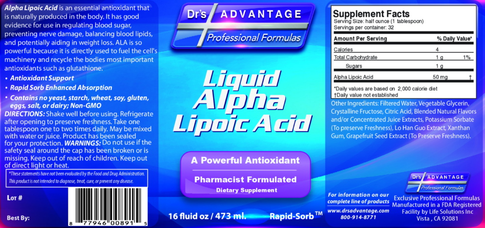 Product image for Liquid Alpha Lipoic Acid.