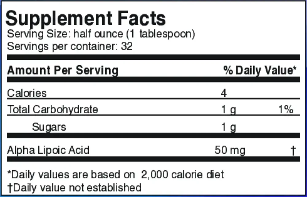 Product image for Liquid Alpha Lipoic Acid.