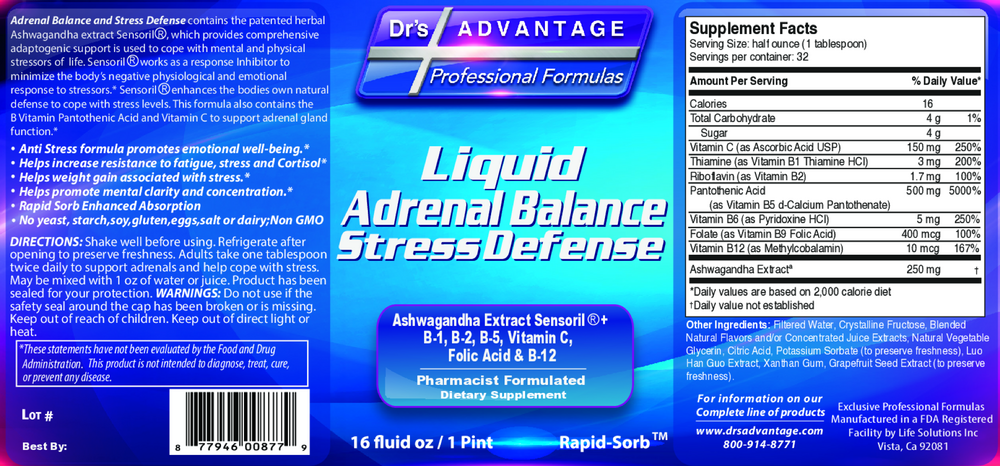 Product image for Liquid Adrenal Balance and Stress Defense.