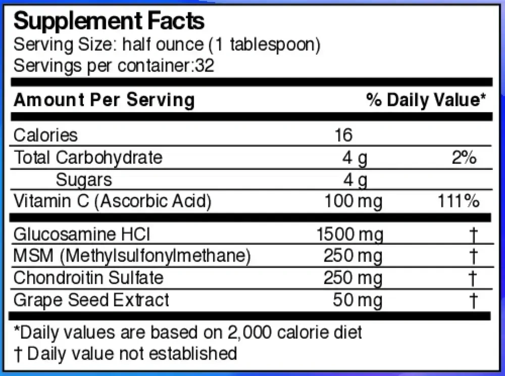 Product image for Liquid Glucosamine 1500-Chondroitin-MSM.