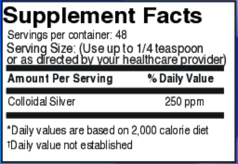 Product image for Colloidal Silver 250ppm.