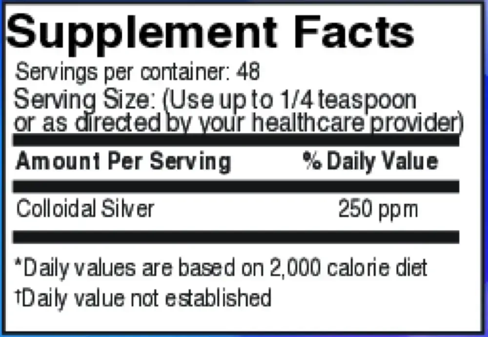 Product image for Colloidal Silver 250ppm.