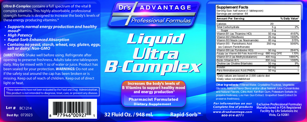 Product image for Liquid Ultra B-Complex.