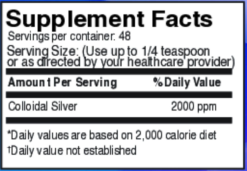 Product image for Liquid Colloidal Silver 2000ppm.