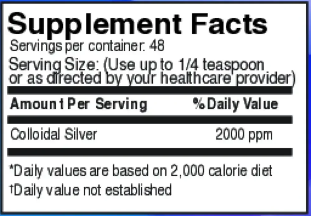 Product image for Liquid Colloidal Silver 2000ppm.
