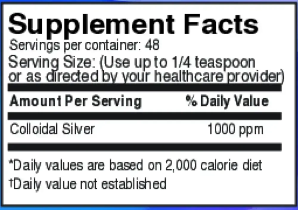 Product image for Liquid Colloidal Silver 1,000ppm.