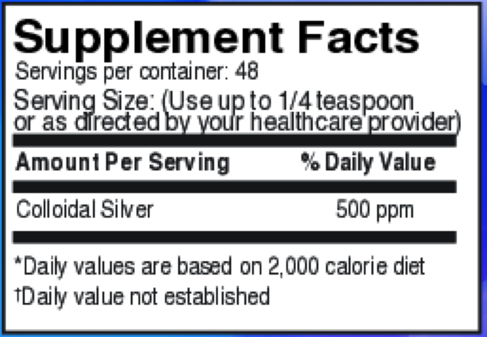 Product image for Liquid Colloidal Silver 500ppm.