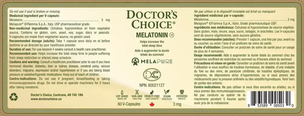 Product image for Melapure® Melatonin 3mg.