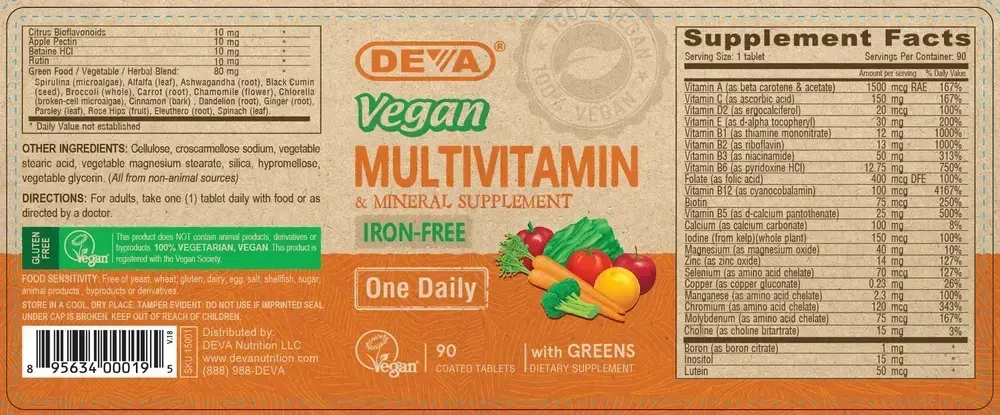 Product image for Vegan Multivitamin (Iron-Free).