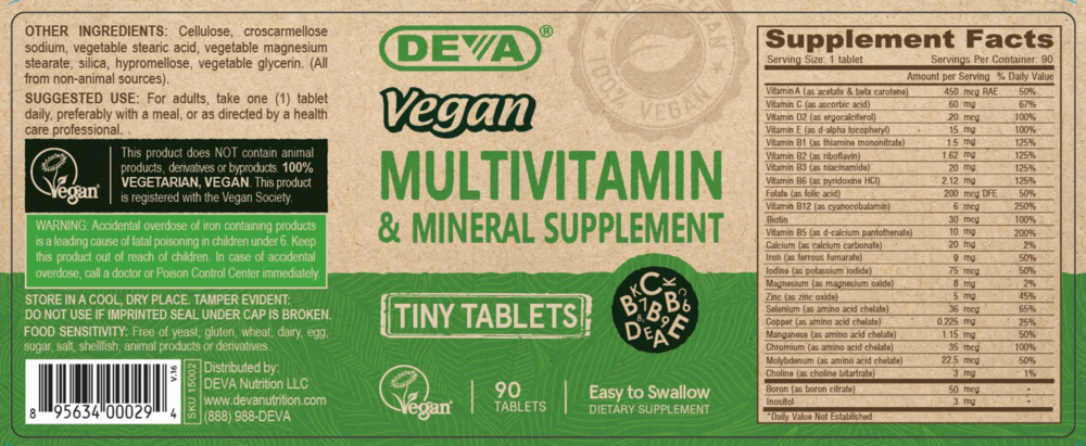 Product image for Vegan Tiny Tablets Multivitamin.