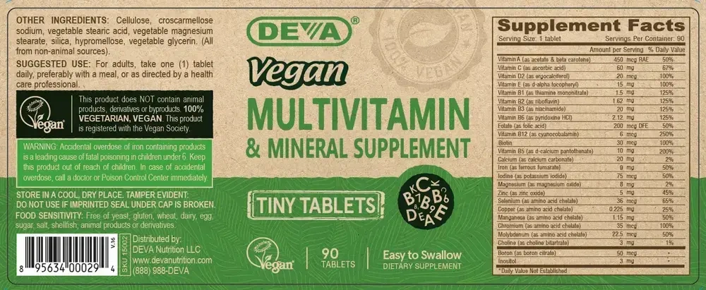 Product image for Vegan Tiny Tablets Multivitamin.
