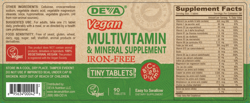 Product image for Vegan Tiny Tablets Multivitamin (Iron-Free).