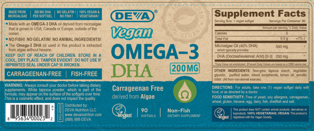 Product image for Vegan DHA (Algae) 200mg.