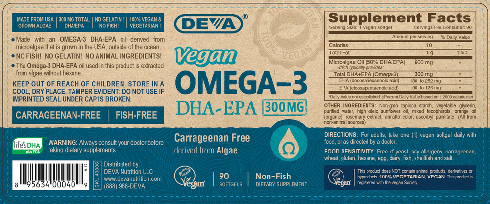 Product image for Vegan DHA-EPA 300mg.