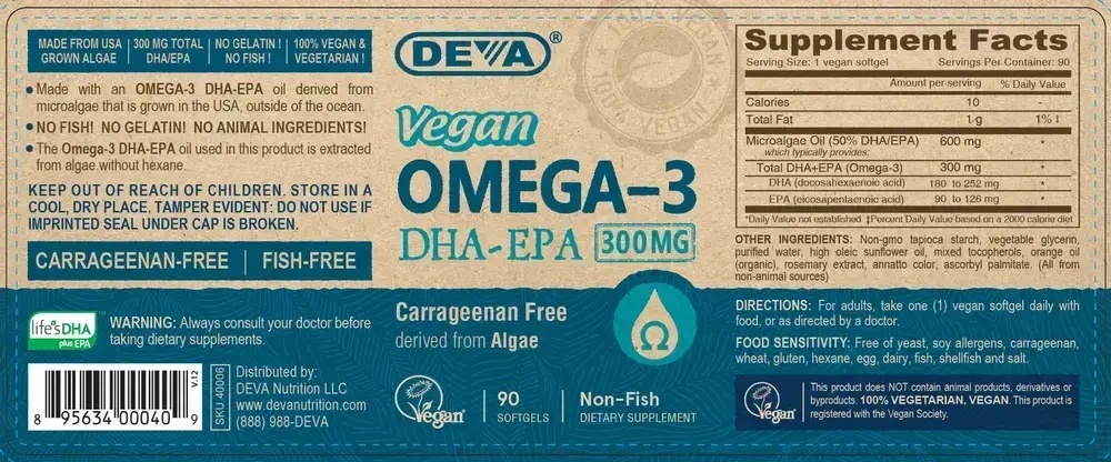 Product image for Vegan DHA-EPA 300mg.