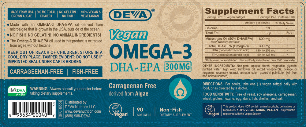 Product image for Vegan DHA-EPA 300mg.