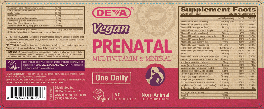 Product image for Vegan Prenatal Multivitamin.