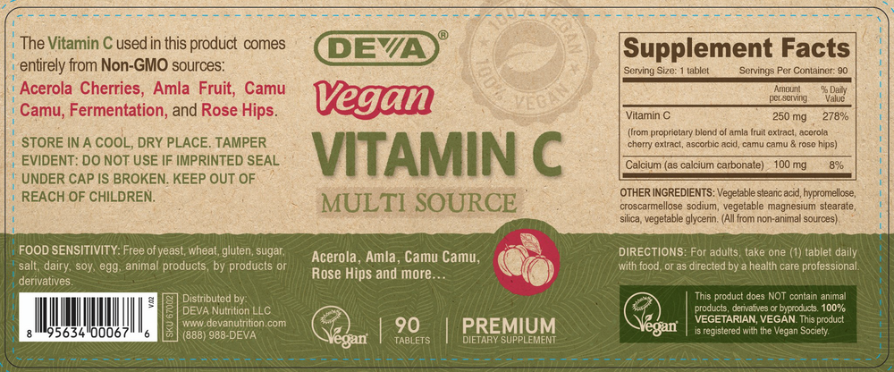 Product image for Vegan Vitamin C  Multi Source.
