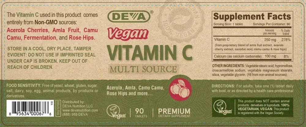 Product image for Vegan Vitamin C  Multi Source.
