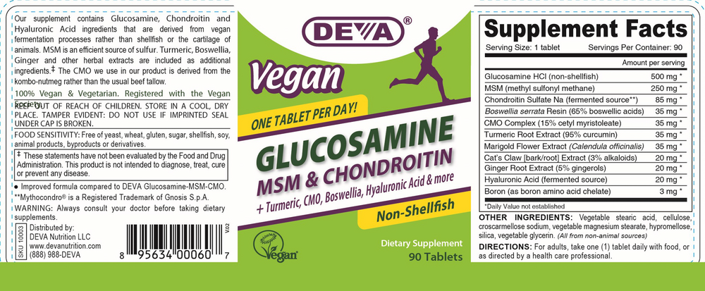 Product image for Vegan Glucosamine-Chondroitin-MSM.