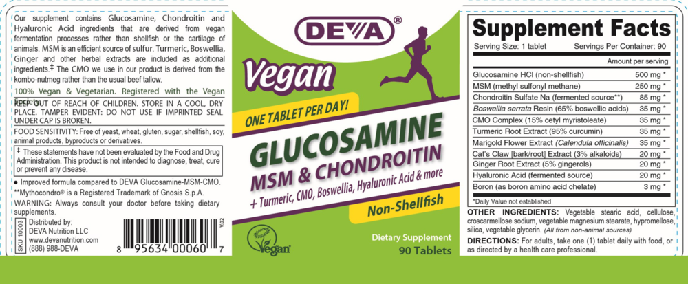 Product image for Vegan Glucosamine-Chondroitin-MSM.