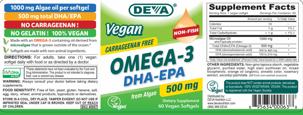 Product image for Vegan DHA-EPA 500mg.