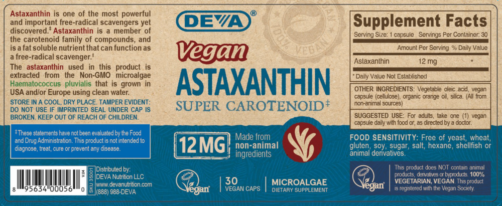 Product image for Vegan Astaxanthin 12mg.