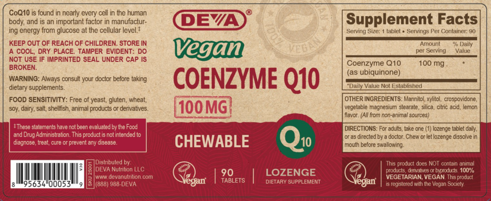 Product image for Vegan Coenzyme Q10 100mg.
