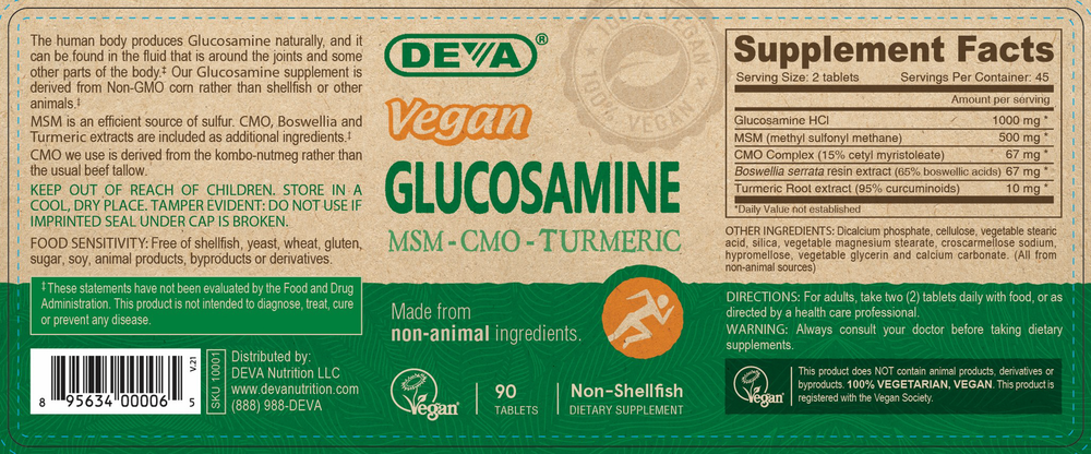 Product image for Vegan Glucosamine&#x2F;SM&#x2F;CMO.