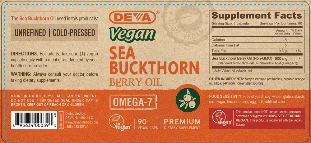 Product image for Vegan Sea Buckthorn Oil.